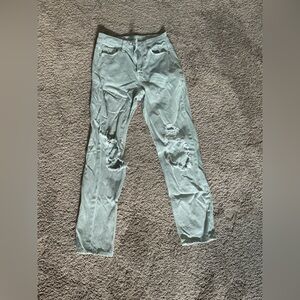 American Eagle Jeans- distressed size 0 army green
